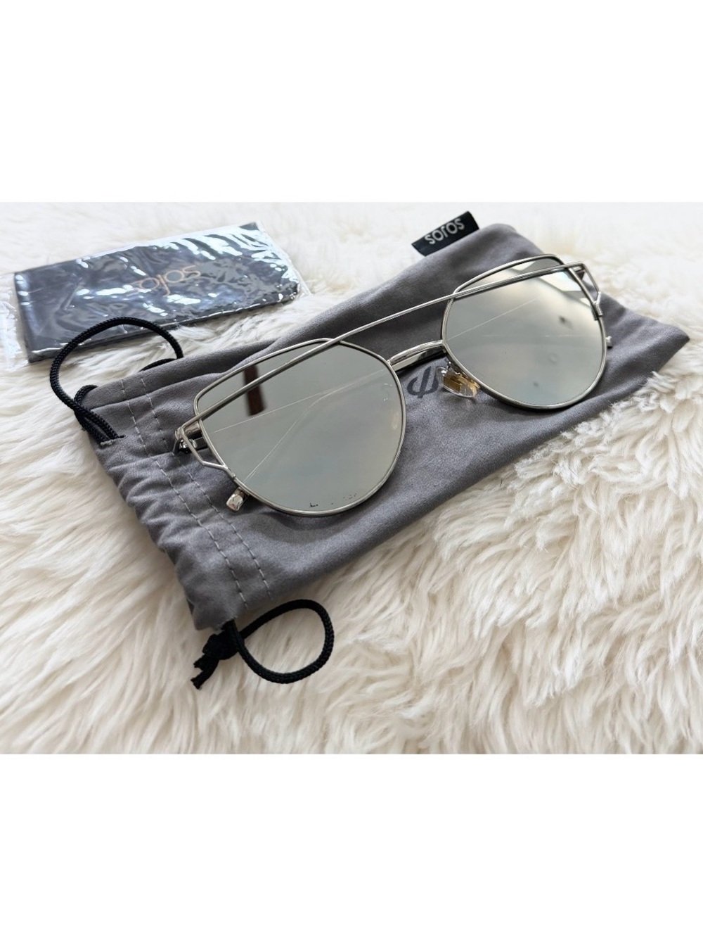 Mirrored Cat-eye Aviator Sunglasses (EUC)